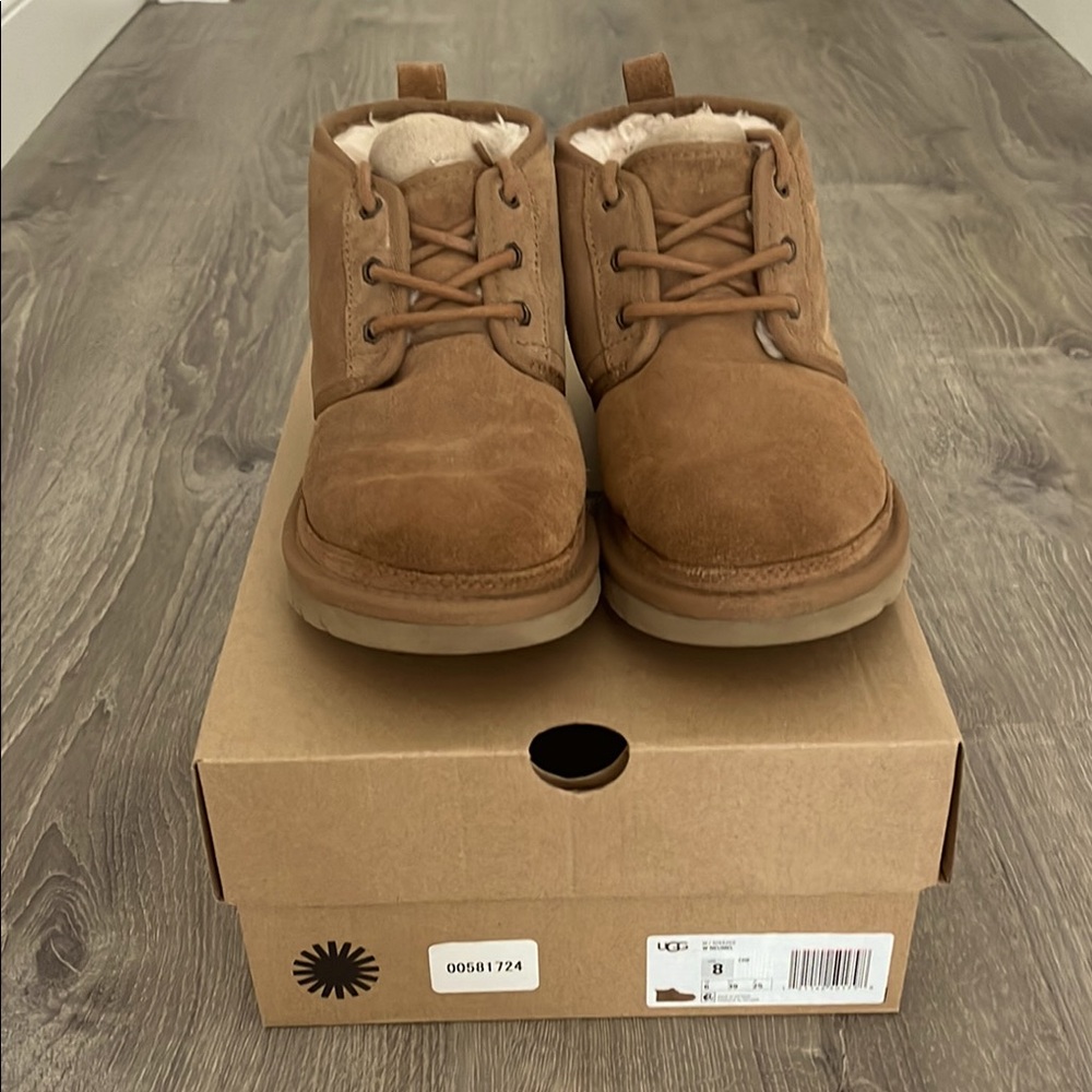 UGG Tan Ankle Boots - like new with original packaging